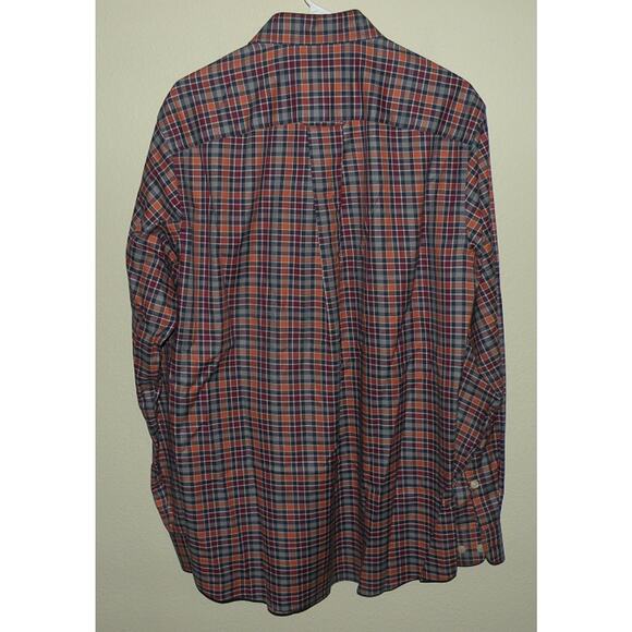 Orvis Wrinkle Free Men’s Medium Tall MT LS Button Shirt Red Plaid Stretch - Picture 3 of 3